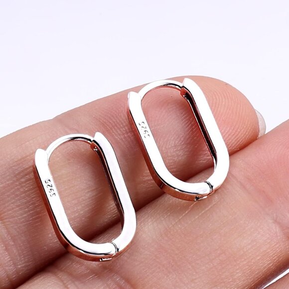 Comfortable and Stylish S925 Silver Hoop Earrings for All Occasions - 2pcs Set - Picture 4 of 7